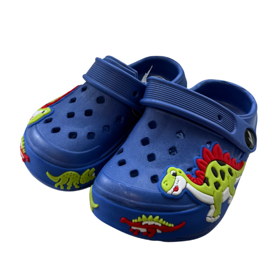Super Cool papuci baieti tip saboti 24-29 Royal Blue cu dino