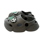 Super Cool papuci baieti tip saboti 24-35 Light Grey cu dino si minge