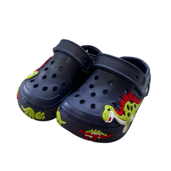 Super Cool papuci baieti tip saboti 24-35 Navy cu dino Imagine principală a produsului