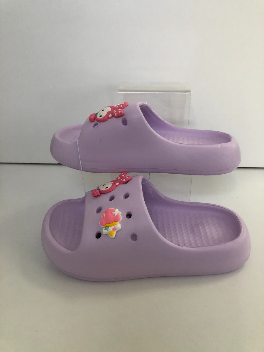 Super Cool papuci fete tip saboti 24-35, Purple cu pisica