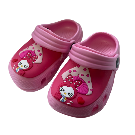 Super Cool papuci fete tip saboti 19-23 Fuxia cu ciuperca si iepuras Imagine principală a produsului