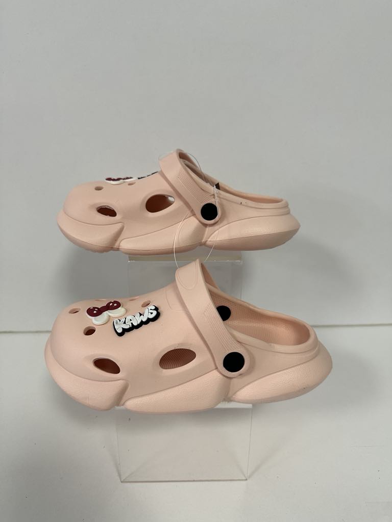 Super Cool papuci fete tip saboti 20-31, Light Pink cu fundita
