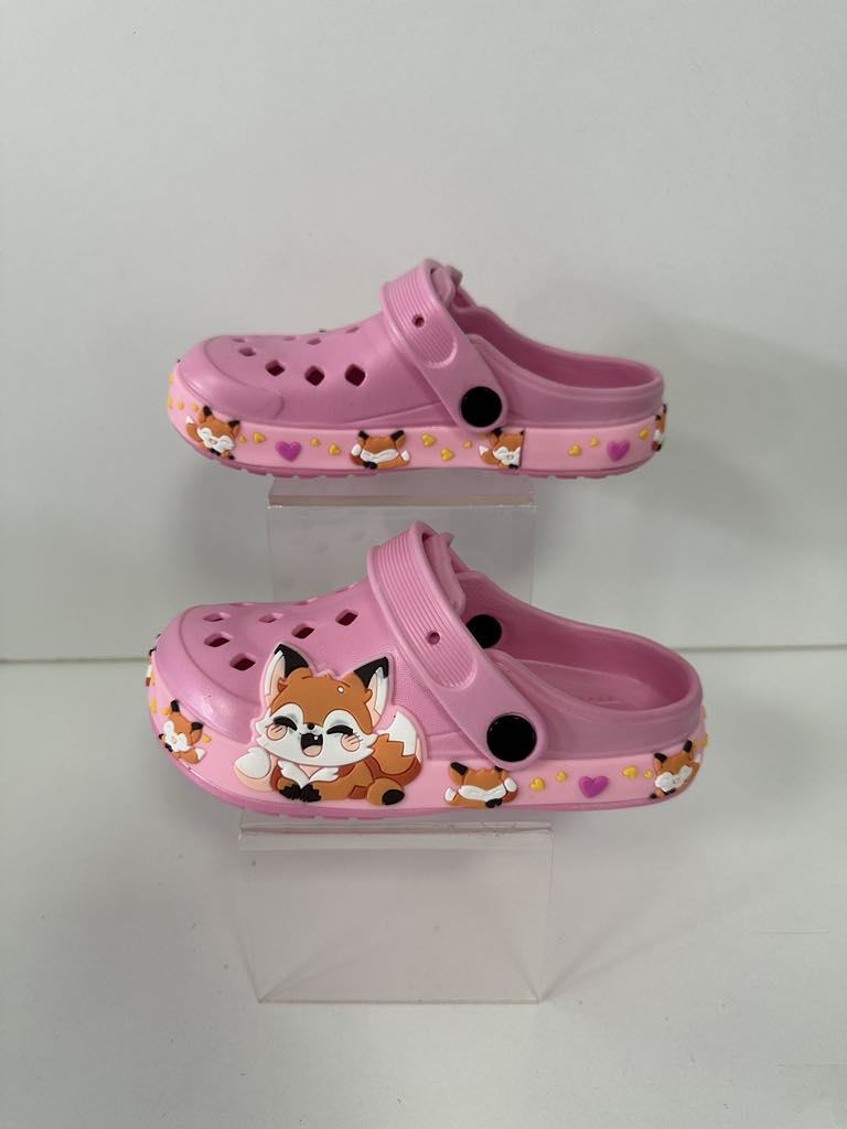 Super Cool papuci fete tip saboti 30-35, Pink cu vulpe Imagine principală a produsului
