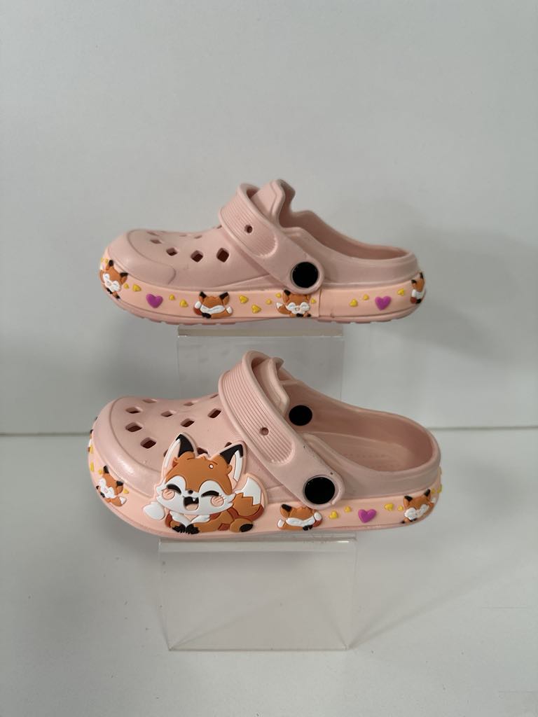 Super Cool papuci fete tip saboti 30-35, Gold Pink cu vulpe Imagine principală a produsului