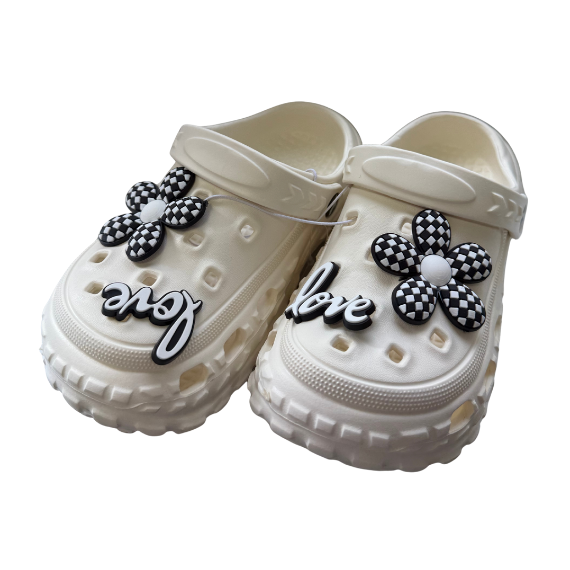 Super Cool papuci fete tip saboti 30-35, Milky White Love Imagine principală a produsului