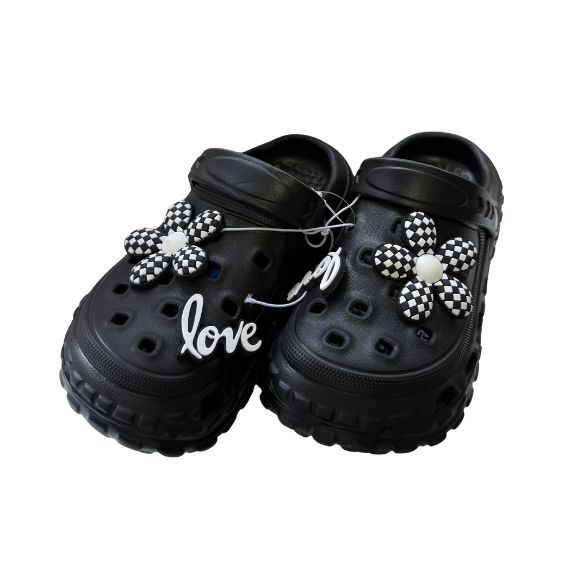 Super Cool papuci fete tip saboti 30-35, Black Love Imagine principală a produsului