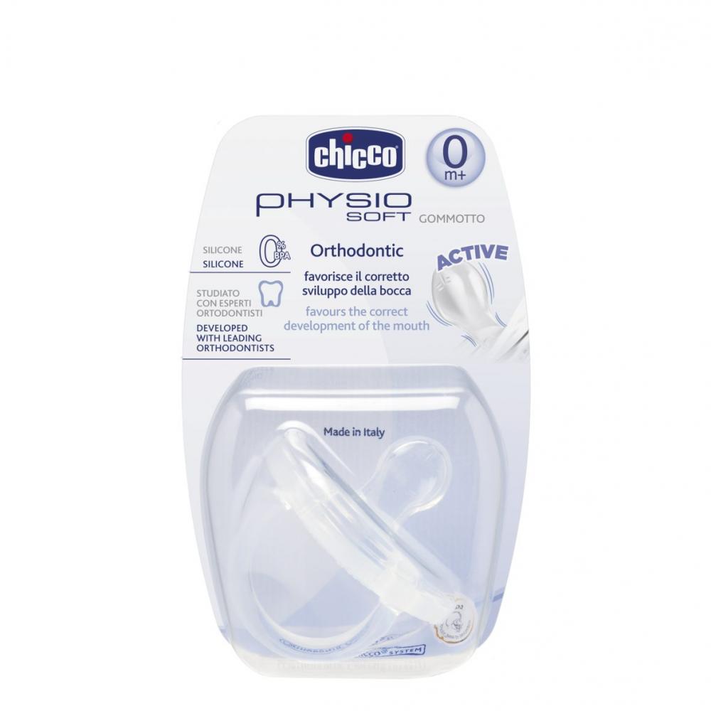 Chicco Physio Soft suzeta silicon monobloc 0-6 luni Transparent 02