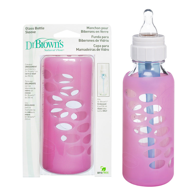 Dr.Brown's Protectie silicon pentru biberoane de 250 ml - roz Imagine principală a produsului