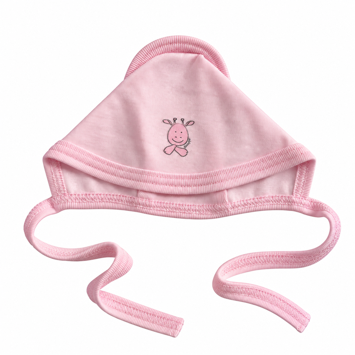 Teddy caciula bebelusi simpla 50-56 cm 0m+ Roz cu girafa