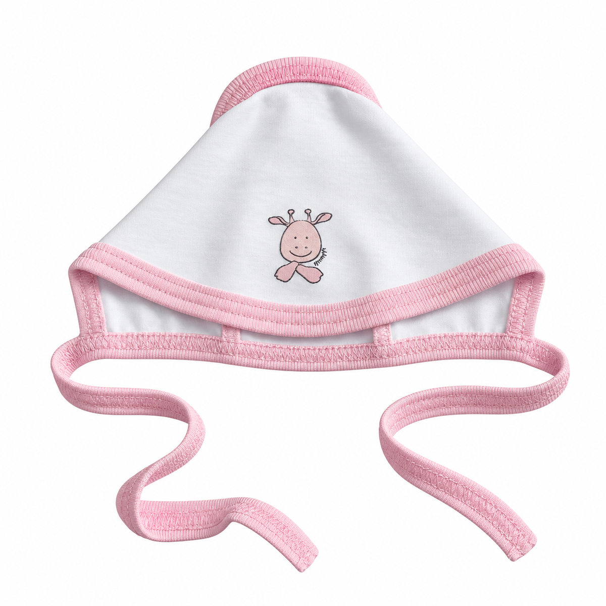 Teddy caciula bebelusi simpla 50-56 cm 0m+ Roz cu girafa