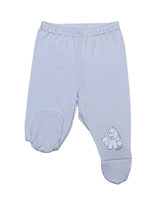 Teddy pantalon lung cu botosei nou nascuti, Elefant albastru
