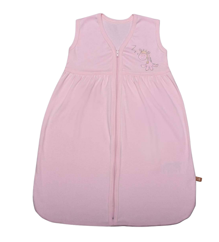 Teddy sac de dormit captusit fara maneci 0m+ Girafa Roz