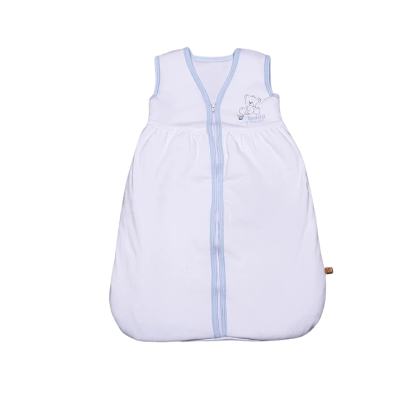 Teddy sac de dormit captusit fara maneci 0m+ Ursulet cu tiv albastru