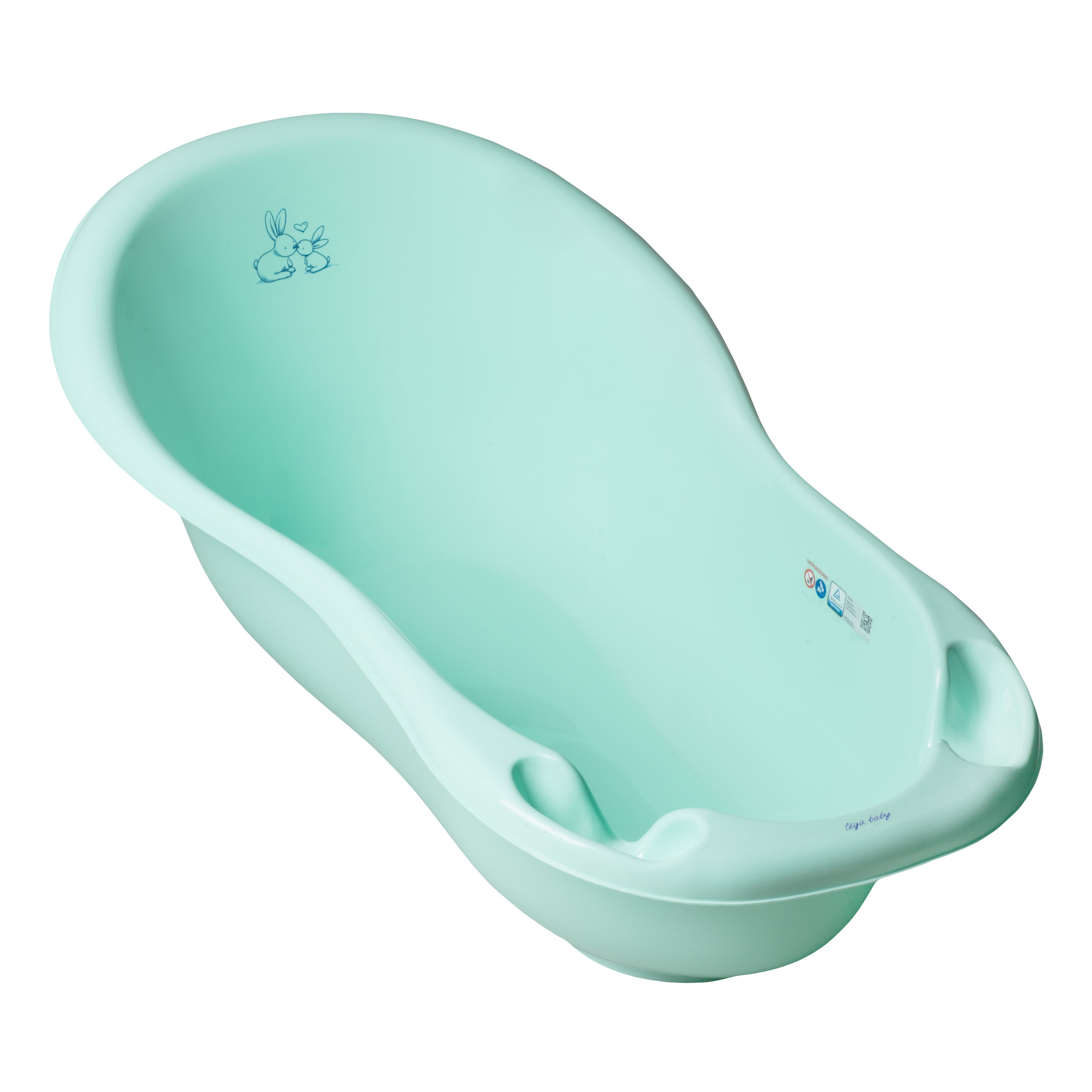 Tega Baby cadita pentru baie 102 cm, Iepurasi Verde Imagine principală a produsului
