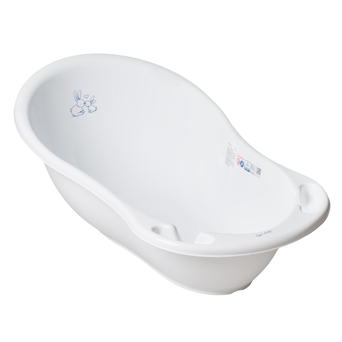 Tega Baby cadita pentru baie 86 cm Iepurasi, White