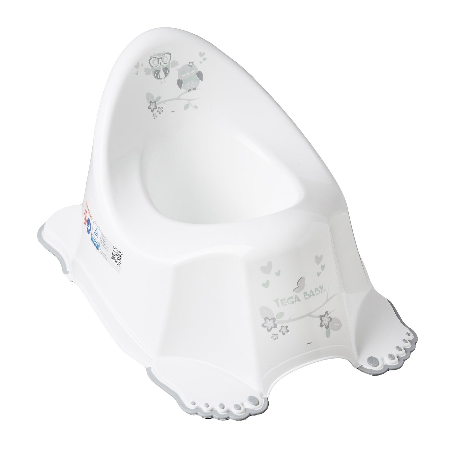Tega Baby olita anti-alunecare 6m+ Bufnita White