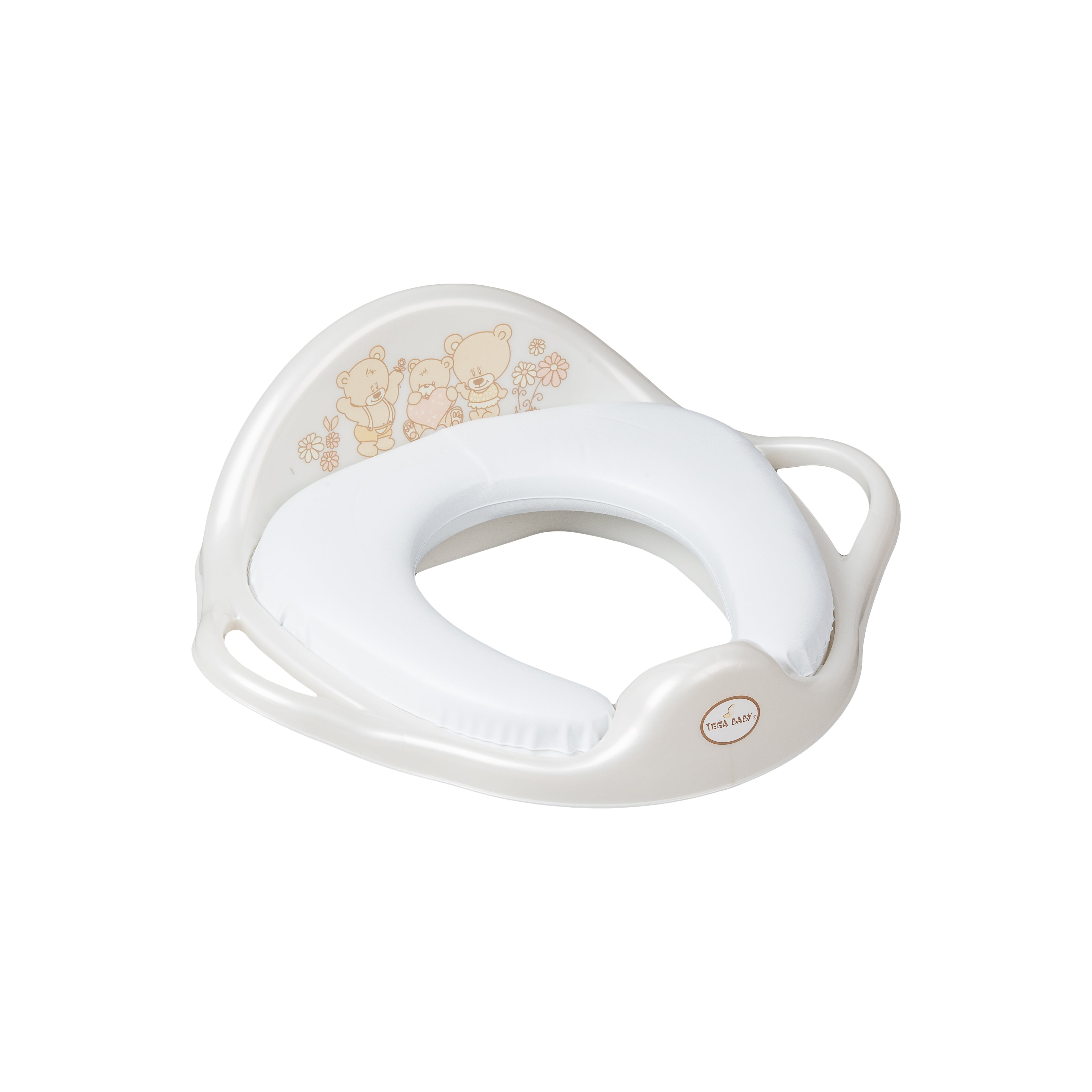 Tega Baby reductor toaleta moale antiderapant 18m+, Ursulet alb