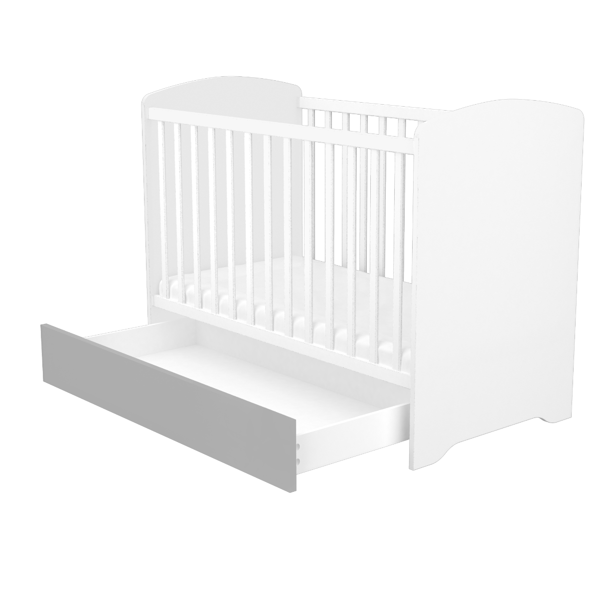 Timba patut din lemn 120x60 cm Erik cu sertar