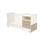 Timba patut din lemn cu sertar Combi Kloe 98x179 cm Cream-Salcie