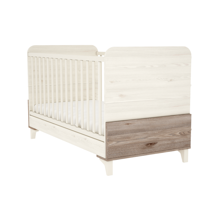 Timba patut din lemn transformabil Kloe 70x140 cm Cream-Salcie Imagine principală a produsului