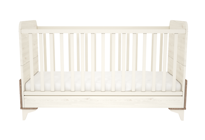 Timba patut din lemn transformabil Kloe 70x140 cm Cream-Salcie