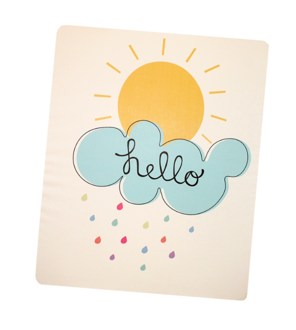 Timba saltea de infasat moale 70x50 cm Soare si nor Imagine principală a produsului