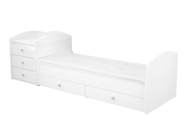 Timba patut din lemn transformabil Maxi Combi 70x120 cm Felix, White Imagine secundară a produsului