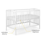 Tomi patut copii din lemn 120x60 cm Alb cu ursuleti