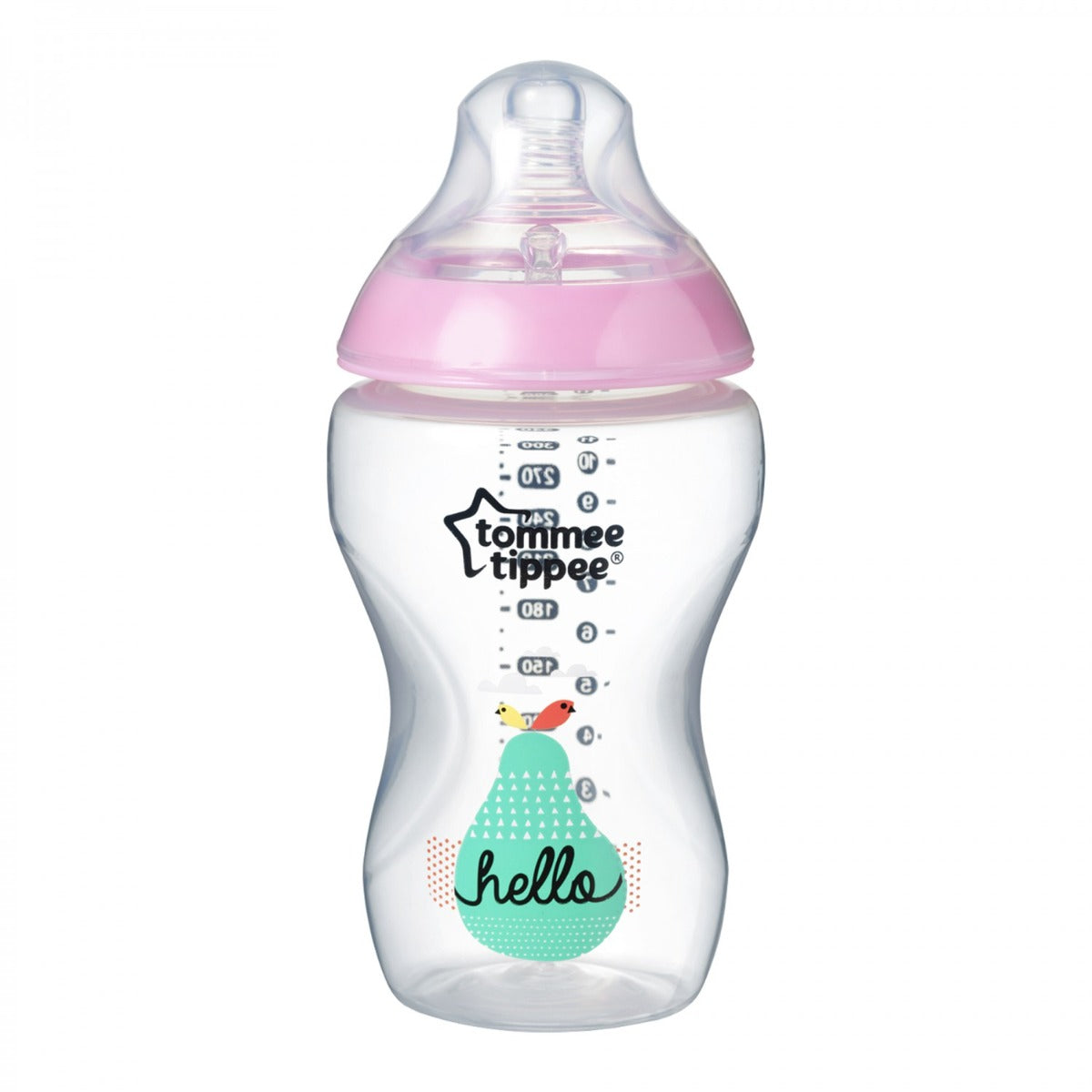 Tommee Tippee biberon 340 ml Closer to Nature 3m+, Roz cu para