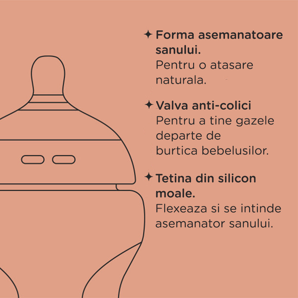 Tommee Tippee biberon cu autosterilizare Natural Start 260 ml 0m+