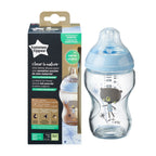 Tommee Tippee biberon sticla Closer To Nature 250 ml 0m+ Albastru cu ursulet