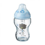 Tommee Tippee biberon sticla Closer To Nature 250 ml 0m+ Albastru cu ursulet