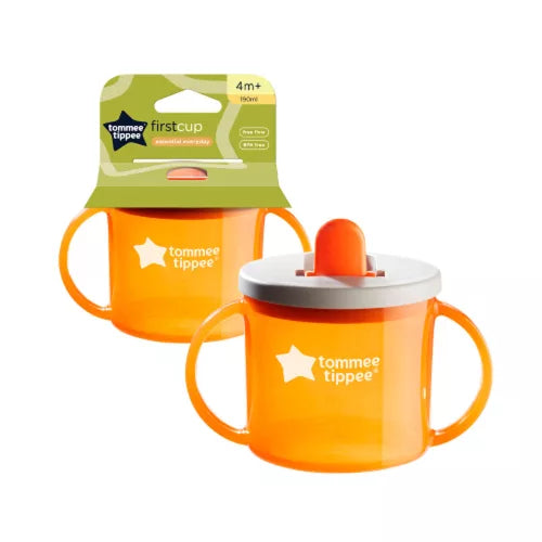 Tommee Tippee cana cu cioc si mminere First Cup Essential  190 ml 4m+ Portocaliu