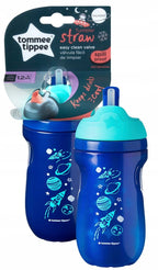 Tommee Tippee cana cu pai izoterma Straw 260 ml 12m+ Bleumaren/verde