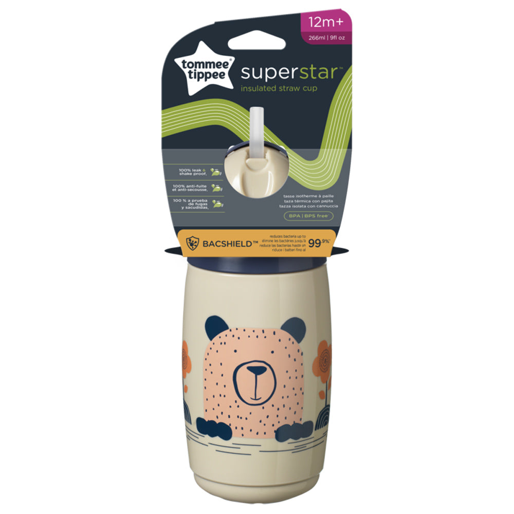 Tommee Tippee cana cu pai izoterma Superstar 266 ml 12m+, Crem cu urs