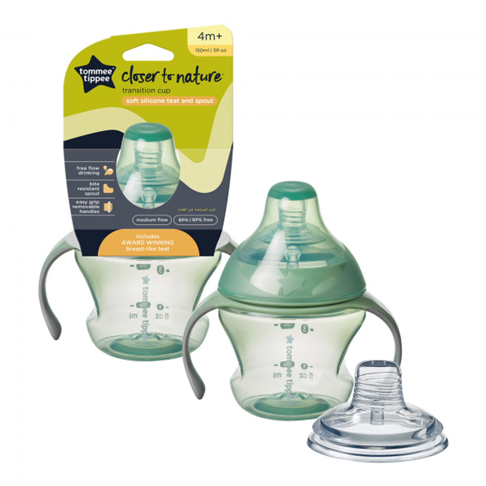 Tommee Tippee cana de tranzitie cu manere 150 ml 4m+ Verde Imagine principală a produsului