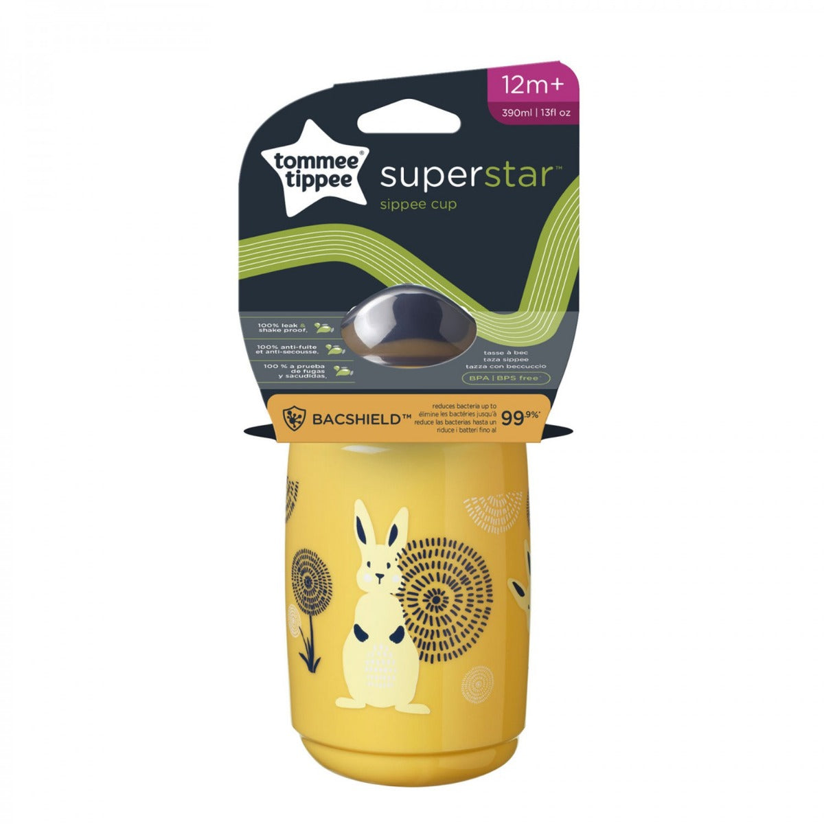 Tommee Tippee cana Super Star 390 ml 12m+ Galben