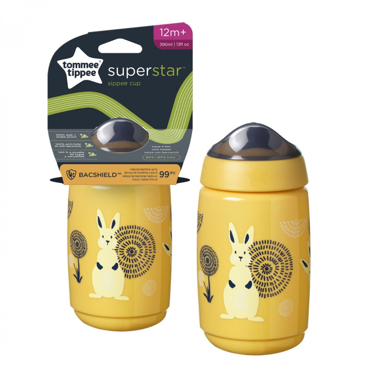 Tommee Tippee cana Super Star 390 ml 12m+ Galben