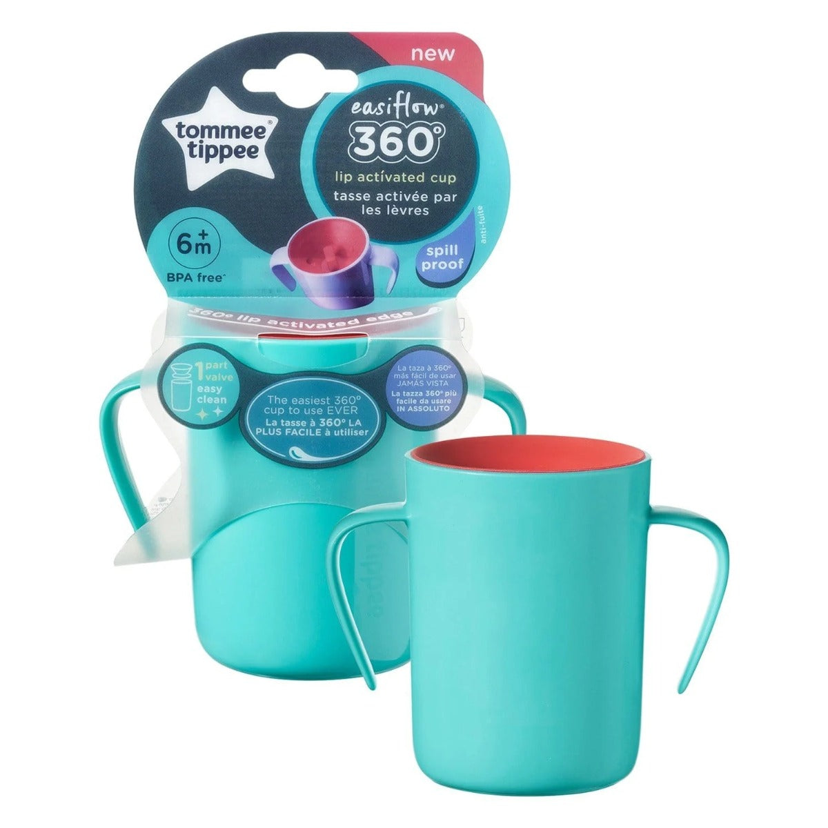 Tommee Tippee canita cu maner de 200 ml EasiFlow 360, 6m+ Verde