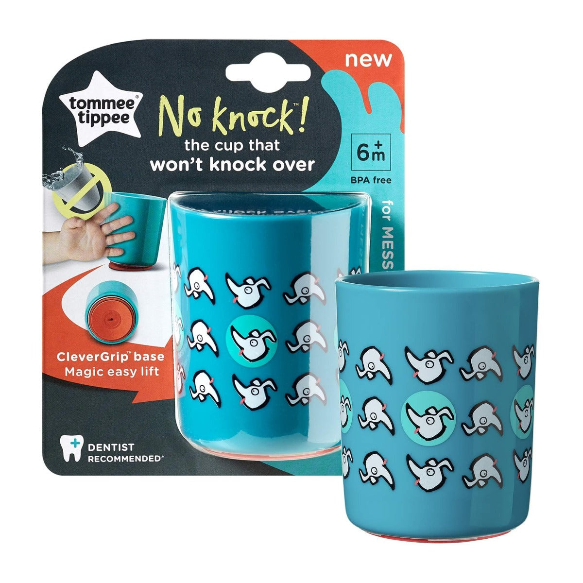 Tommee Tippee canita nerasturnabila Super Cup No Knock 190 ml, 6m+ Catel turquise Imagine principală a produsului