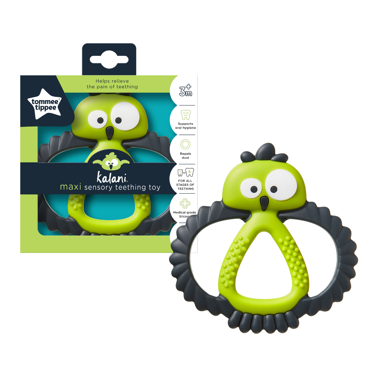 Tommee Tippee jucarie dentitie Kalani Maxi Sensory 3m+ Verde