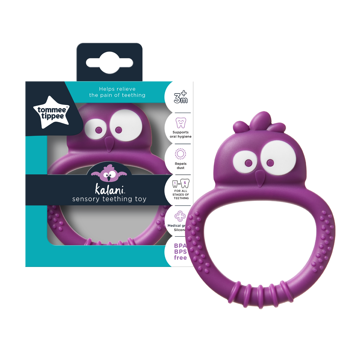 Tommee Tippee jucarie dentitie Kalani Mini Sensory 3m+ Mov