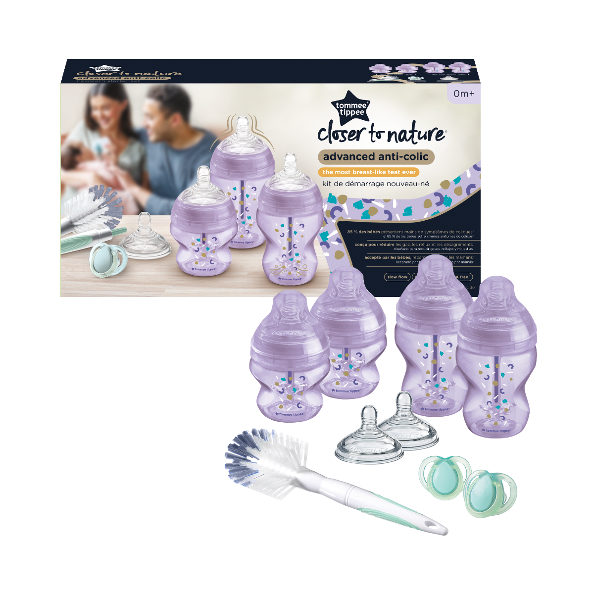 Tommee Tippee kit biberoane nou-nascut Advanced Closer To Nature 0m+ Mov Imagine principală a produsului