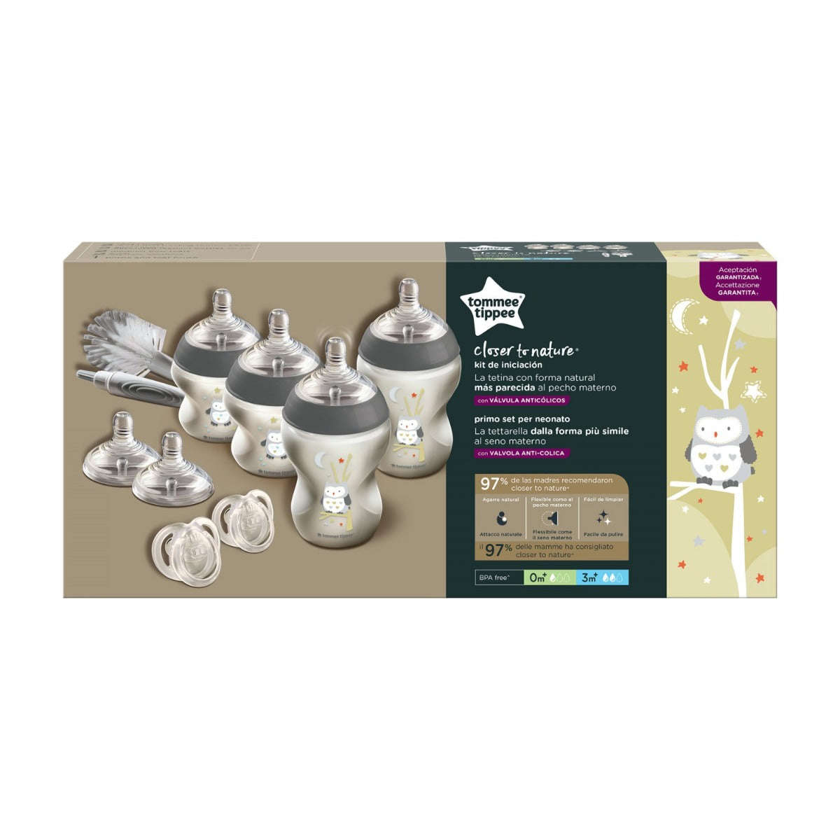 Tommee Tippee kit biberoane nou-nascut Closer To Nature 0m+ Bufnita