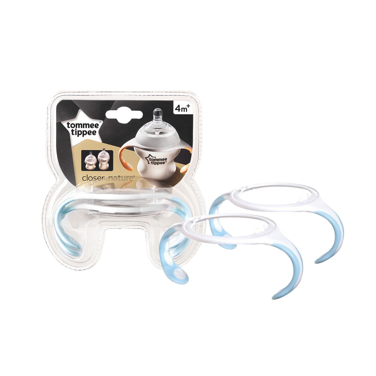 Tommee Tippee maner pentru biberon Closer To Nature 4m+, 2 buc Albastru