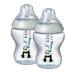 Tommee Tippee set 2 biberoane 260 ml Closer to Nature 0m+, Panda