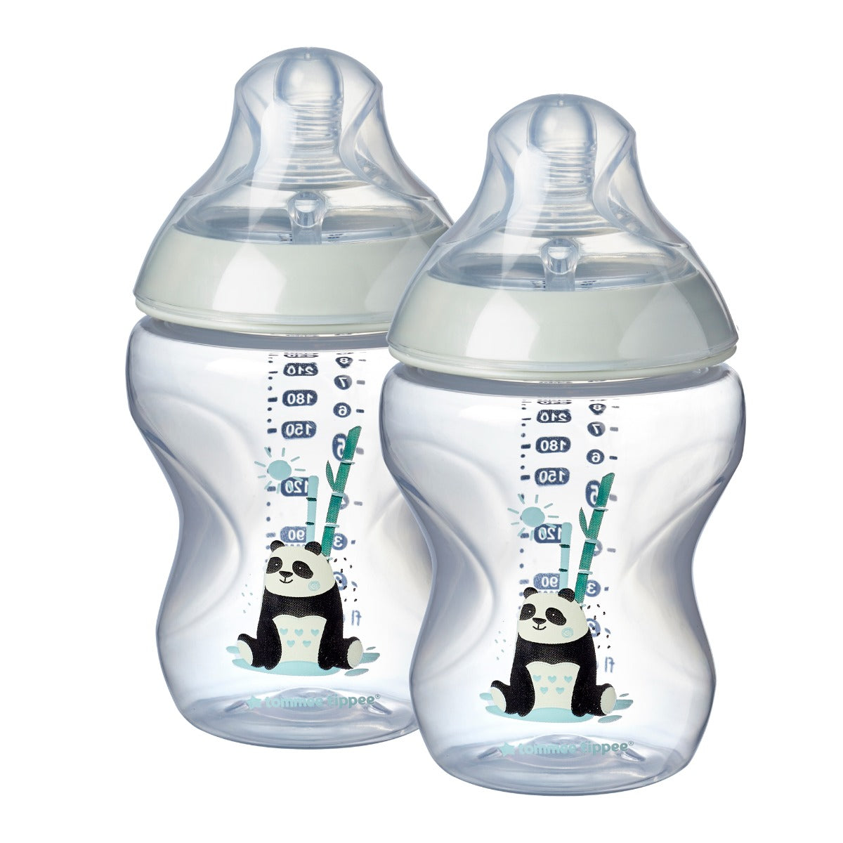Tommee Tippee set 2 biberoane 260 ml Closer to Nature 0m+, Panda