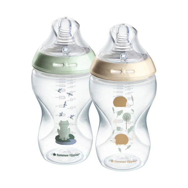 Tommee Tippee set 2 biberoane 340 ml Closer to Nature 3m+, Fete