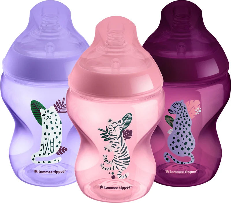 Tommee Tippee set 3 biberoane Closer To Nature 260 ml 0m+ Girl