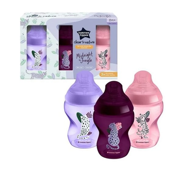 Tommee Tippee set 3 biberoane Closer To Nature 260 ml 0m+ Girl